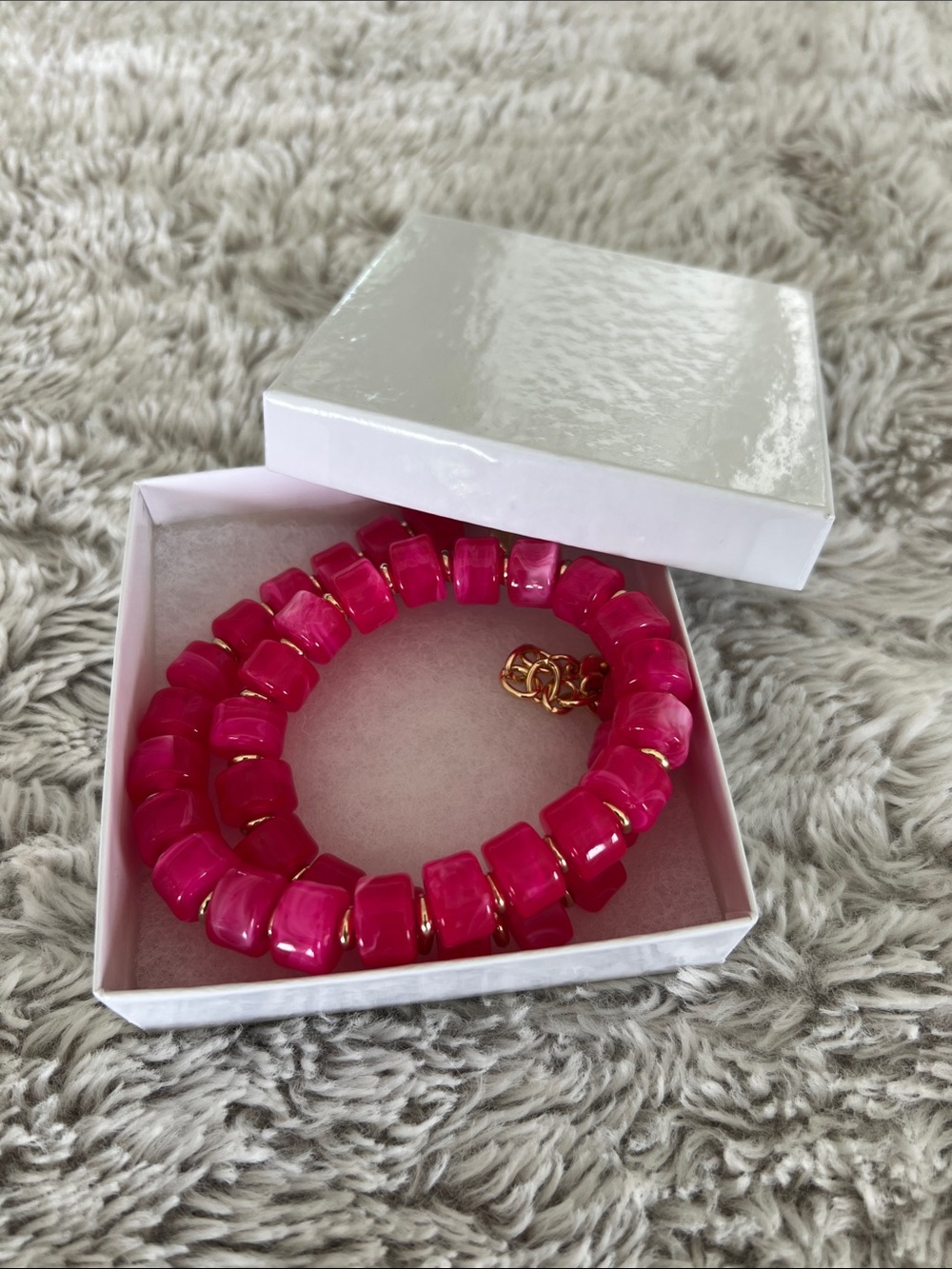 Pink Beaded Statement Necklace - Women Jewelry
